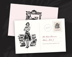 Librarian Life Doodle Pack, postcard