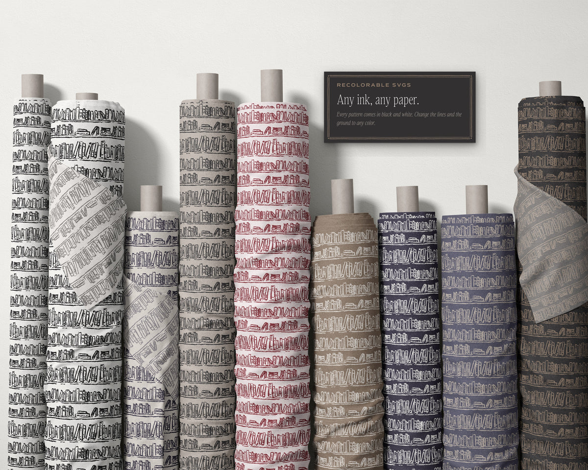 Library & Letters Seamless Pattern Bundle, any ink, any paper