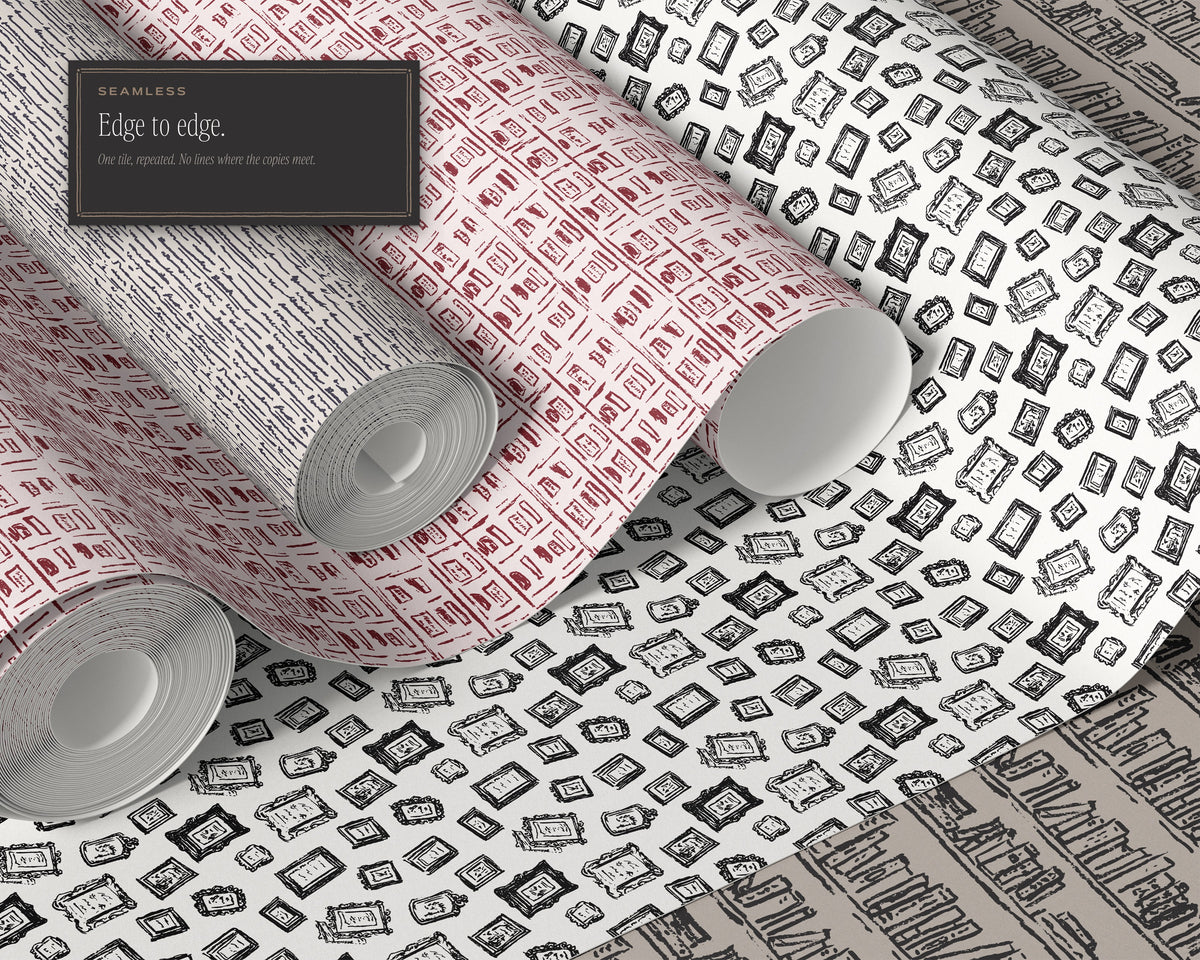 Library & Letters Seamless Pattern Bundle, edge to edge