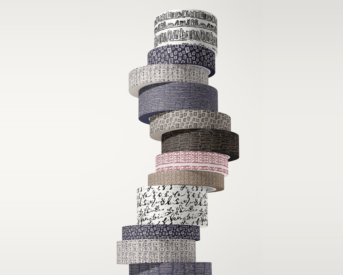 Library & Letters Seamless Pattern Bundle, packaging tape