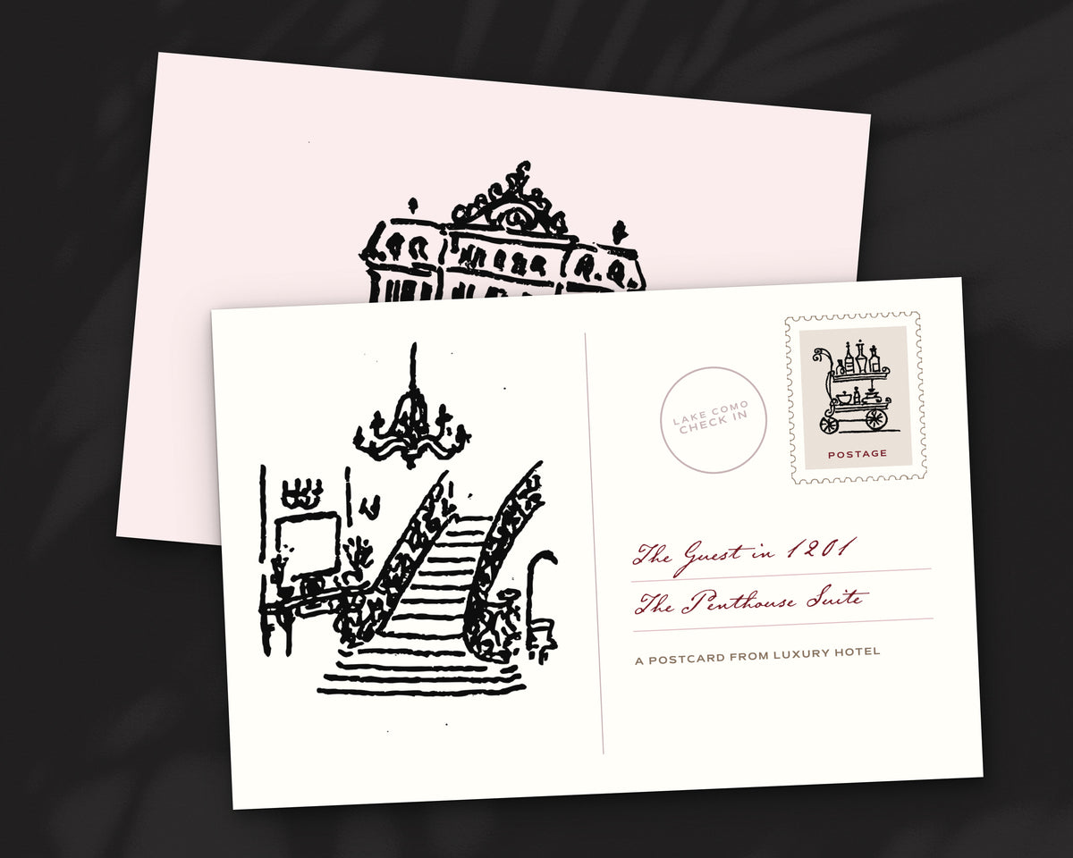 Luxury Hotel Doodle Pack, postcard