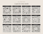 Mega Lifetime Doodle Bundle, a doodle pack for every month