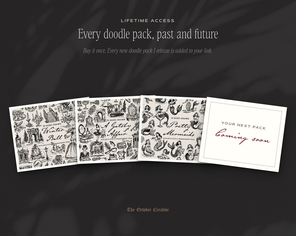 Mega Lifetime Doodle Bundle, every doodle pack, past and future