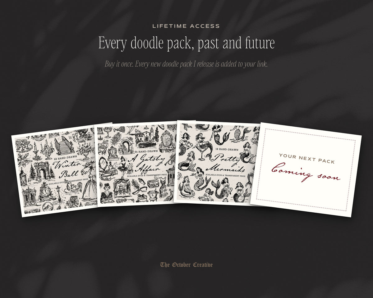 Mega Lifetime Doodle Bundle, every doodle pack, past and future