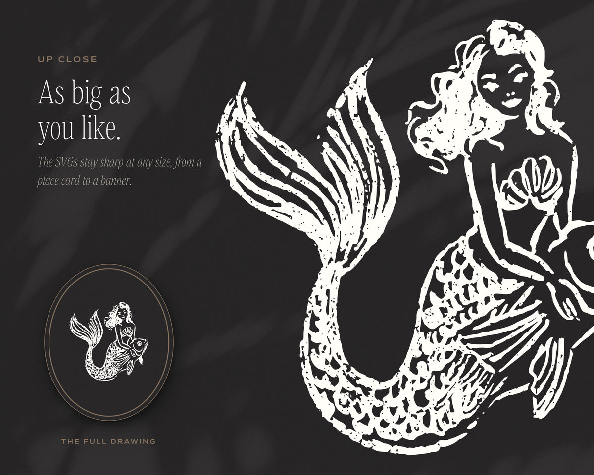 Mermaids Doodle Pack, up close