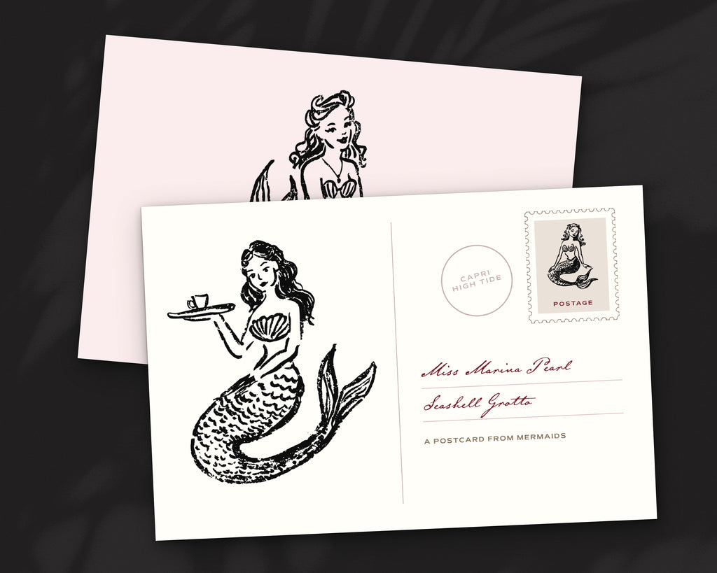 Mermaids Doodle Pack, postcard