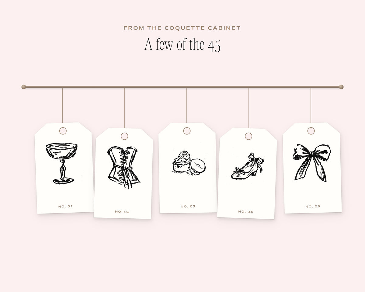 Messy Coquette Doodle Pack, on the rail