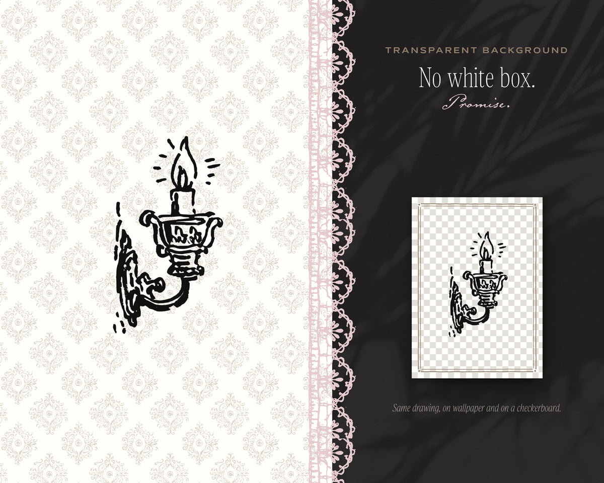 Messy Coquette Doodle Pack, no white box