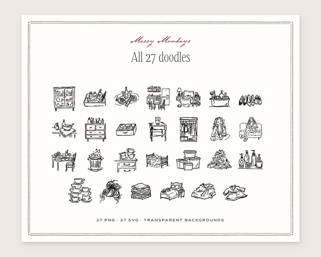 Messy Mondays Doodle Pack, everything in the set