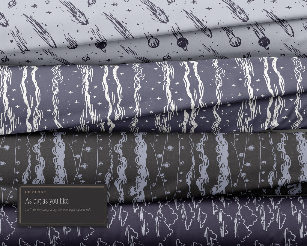 Night Sky Seamless Pattern Bundle, as big as you like