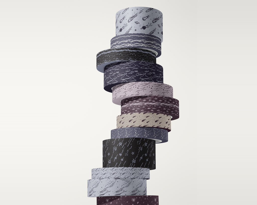 Night Sky Seamless Pattern Bundle, packaging tape