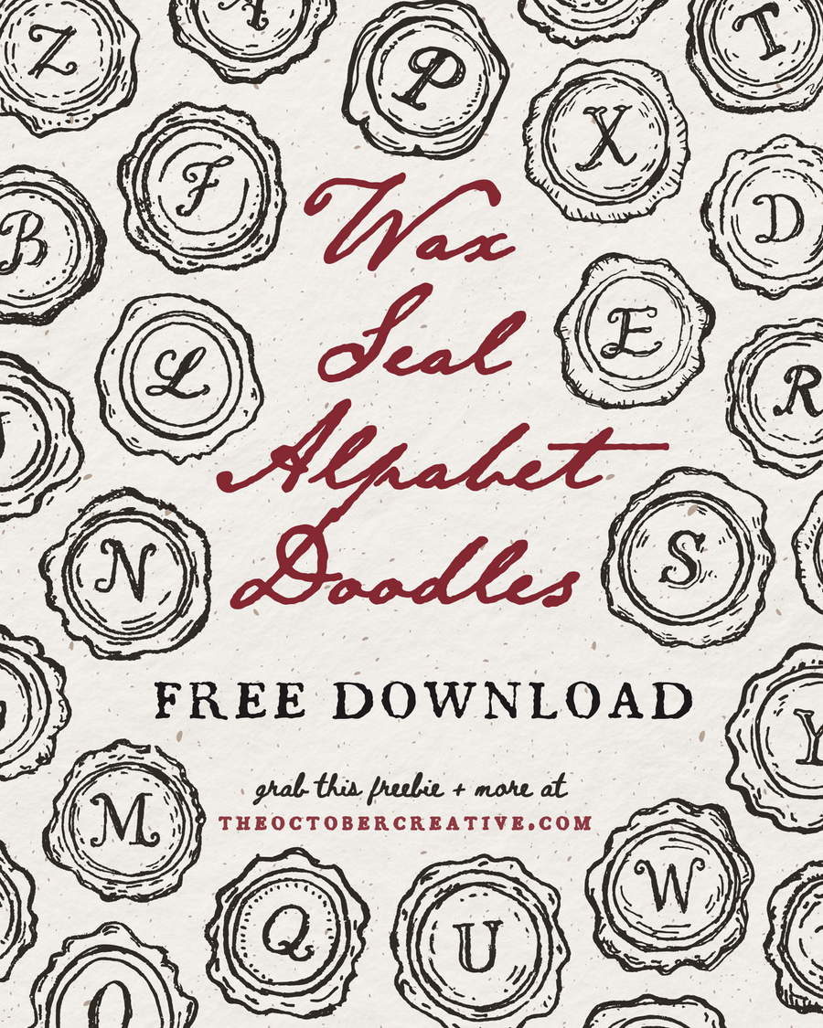 The Wax Seal Alphabet, a free set of hand-drawn wax seal letters