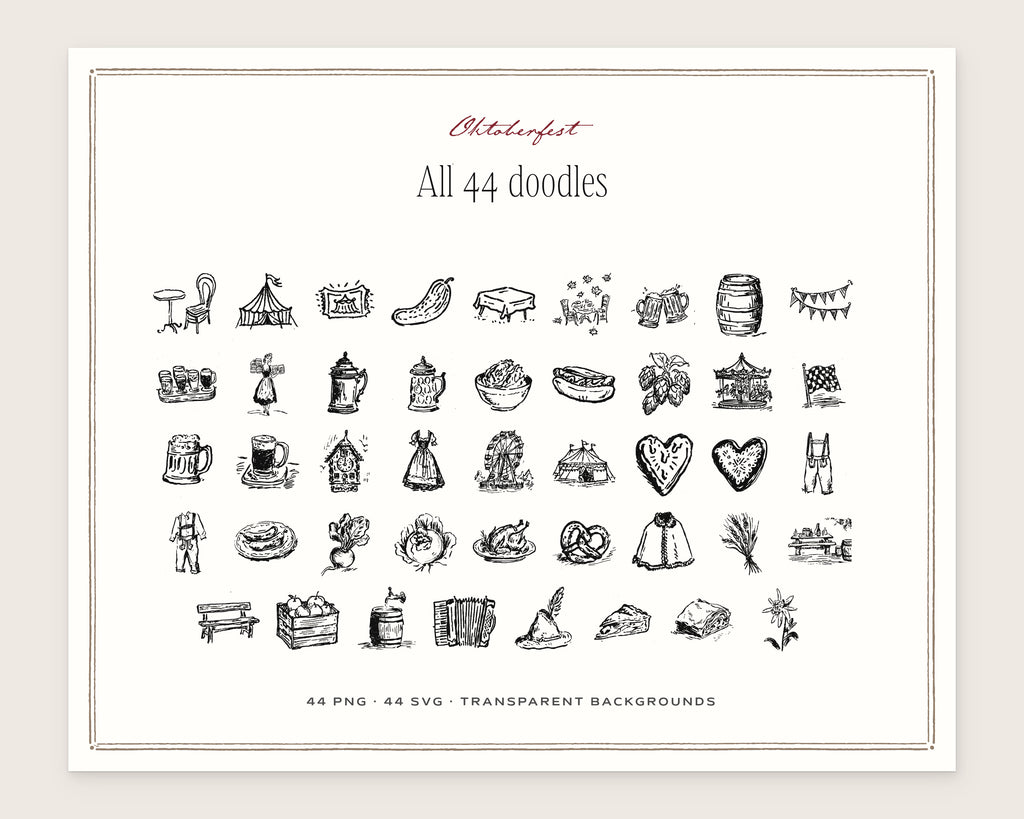 Oktoberfest Doodle Pack, everything in the set