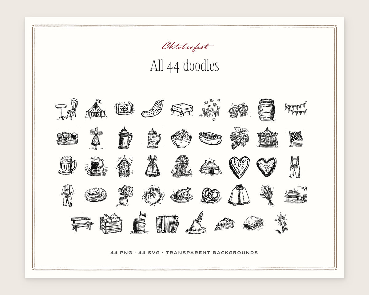 Oktoberfest Doodle Pack, everything in the set