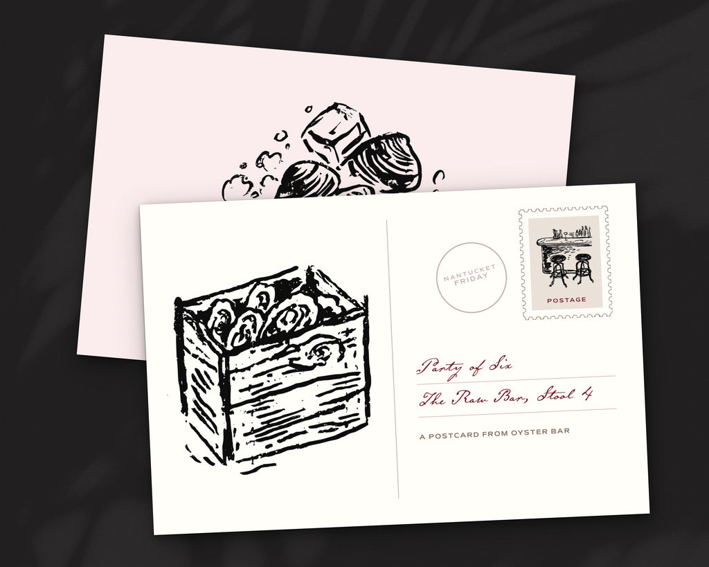 Oyster Bar Doodle Pack, postcard