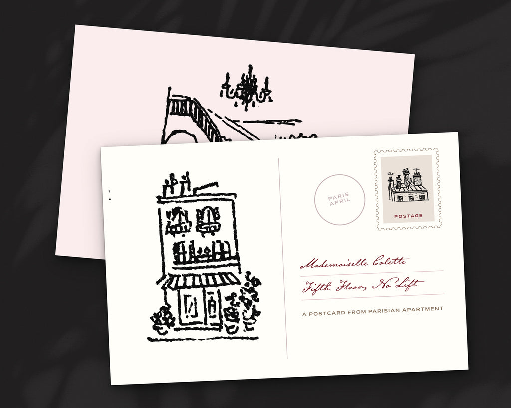 Parisian Apartment Doodle Pack, postcard