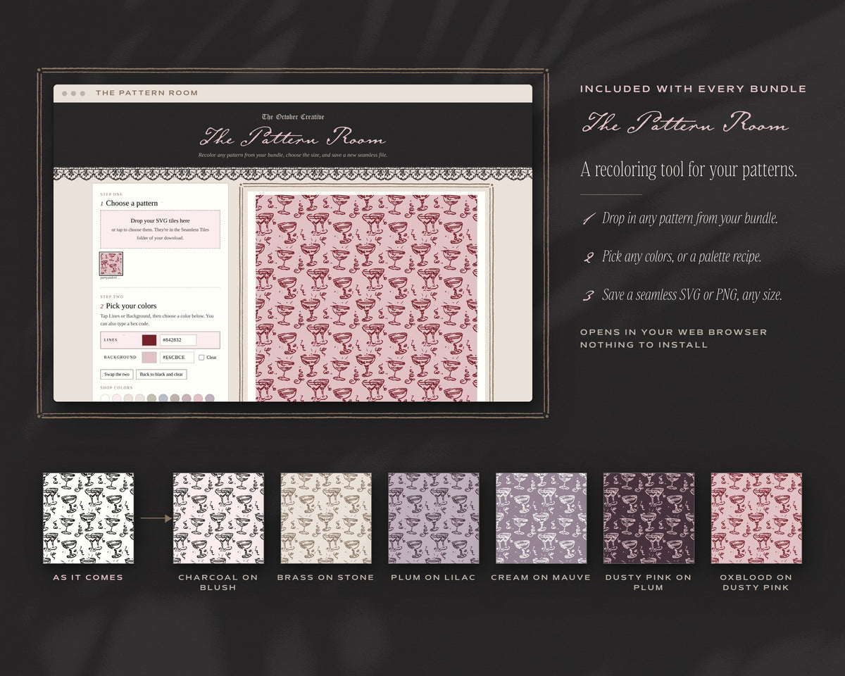 Party & Celebration Seamless Pattern Bundle, The Pattern Room recoloring tool