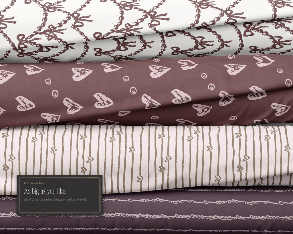 Pearls & Hearts Seamless Pattern Bundle, as big as you like