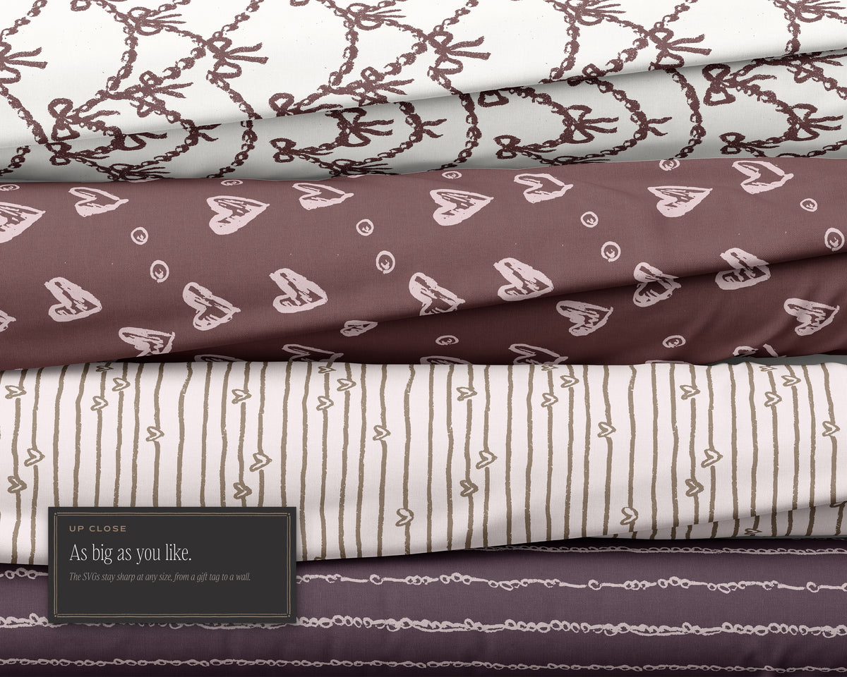 Pearls & Hearts Seamless Pattern Bundle, as big as you like