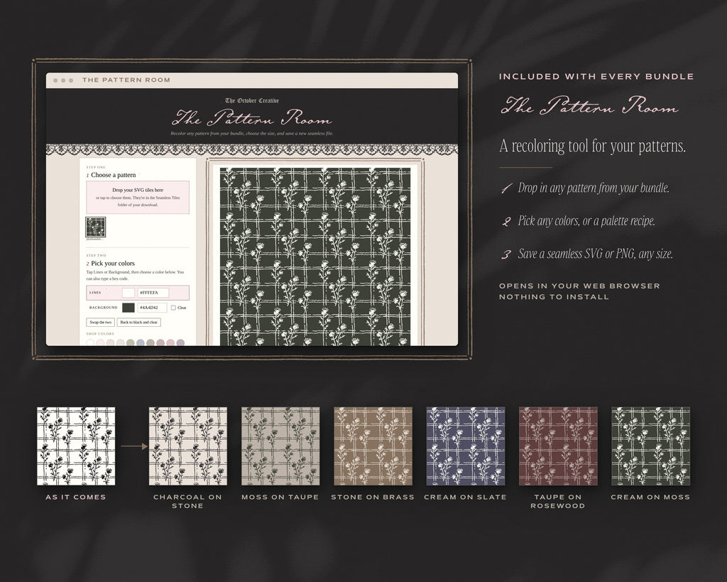 Plaids & Stripes Seamless Pattern Bundle, The Pattern Room recoloring tool