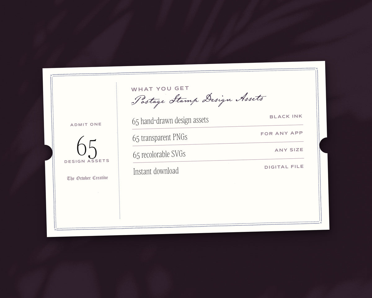 Postage Stamp Design Assets, what you get