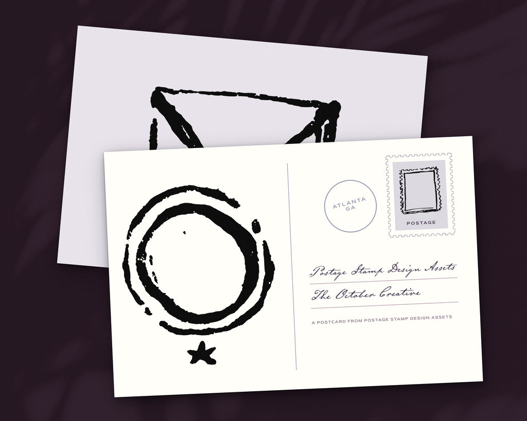 Postage Stamp Design Assets, postcard