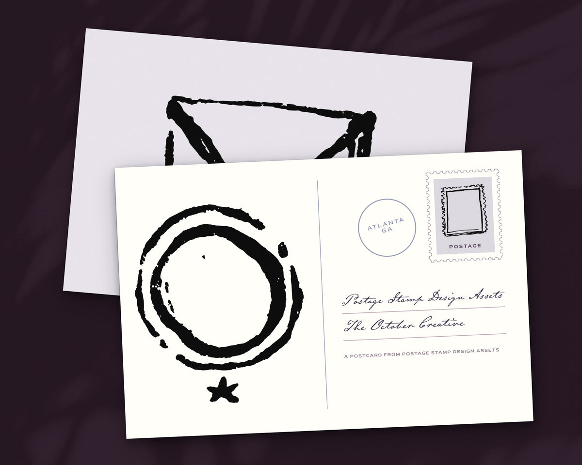 Postage Stamp Design Assets, postcard