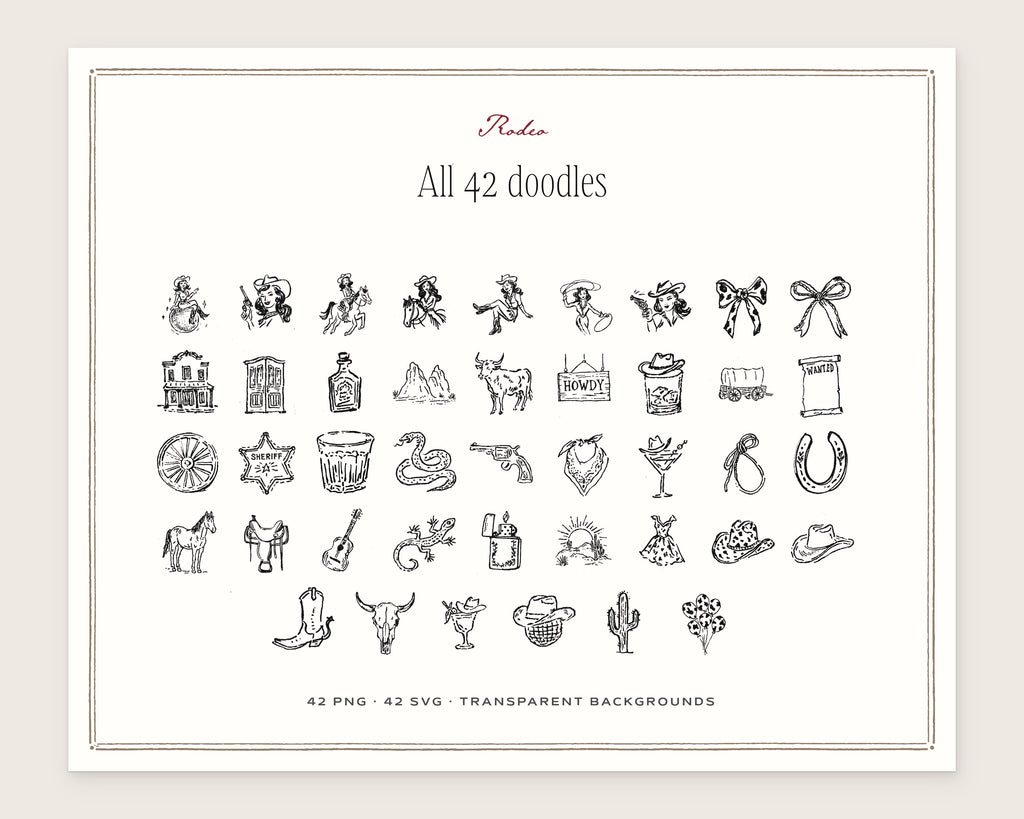 Rodeo Doodle Pack, everything in the set