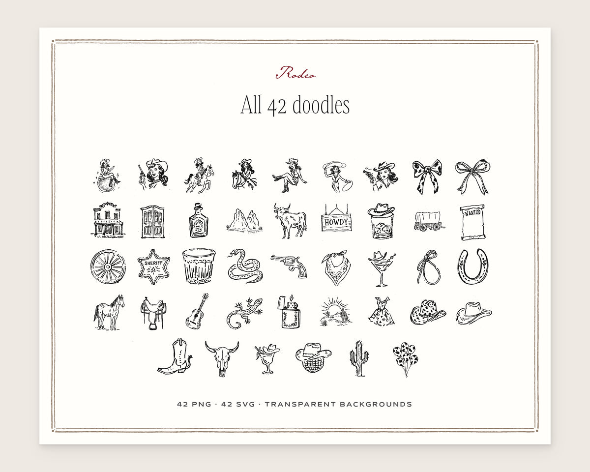 Rodeo Doodle Pack, everything in the set