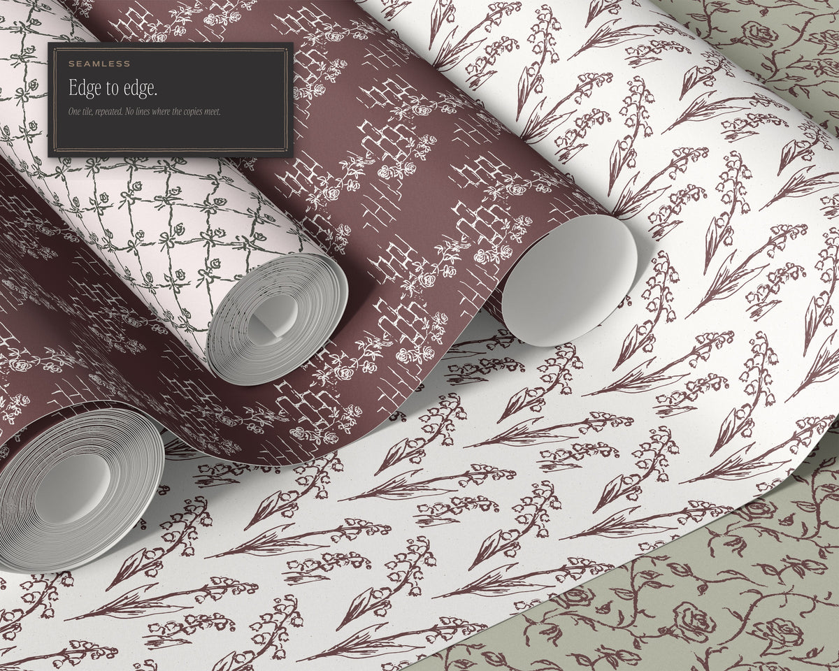 Roses & Florals Seamless Pattern Bundle, edge to edge