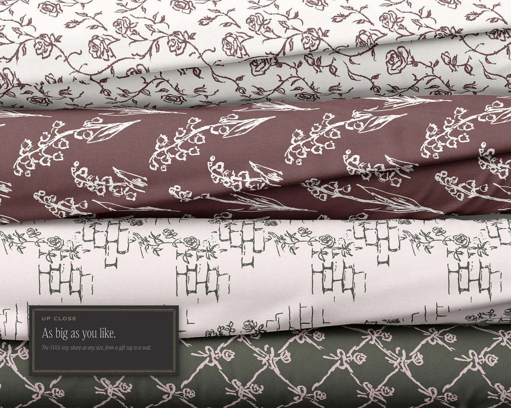 Roses & Florals Seamless Pattern Bundle, as big as you like