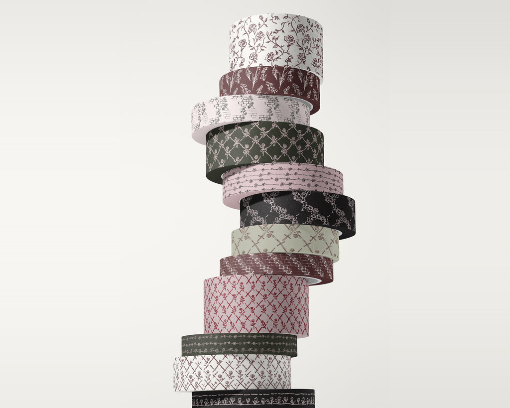 Roses & Florals Seamless Pattern Bundle, packaging tape
