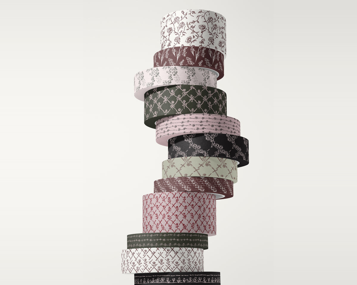 Roses & Florals Seamless Pattern Bundle, packaging tape