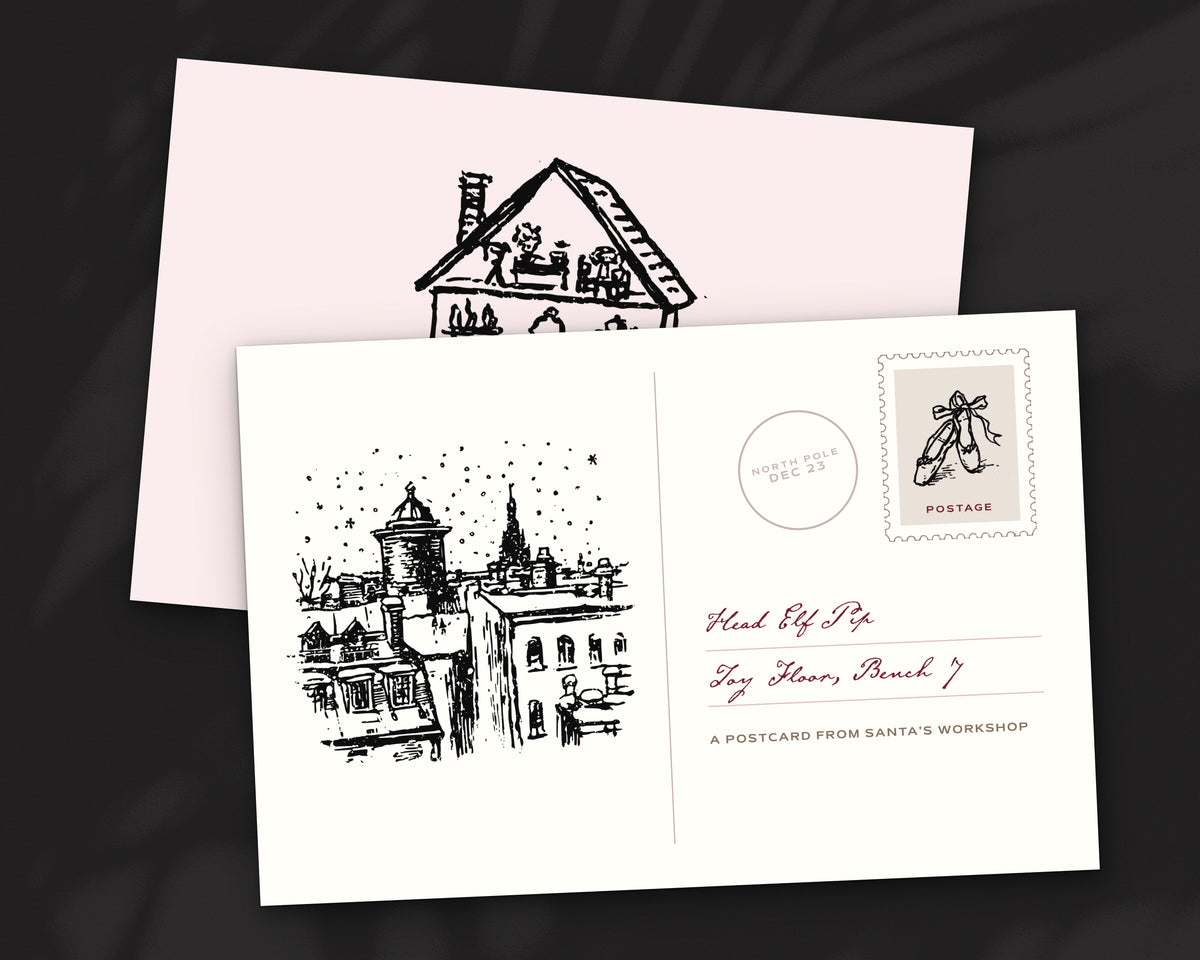 Santa's Workshop Doodle Pack, postcard
