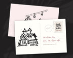 Ski Trip Doodle Pack, postcard