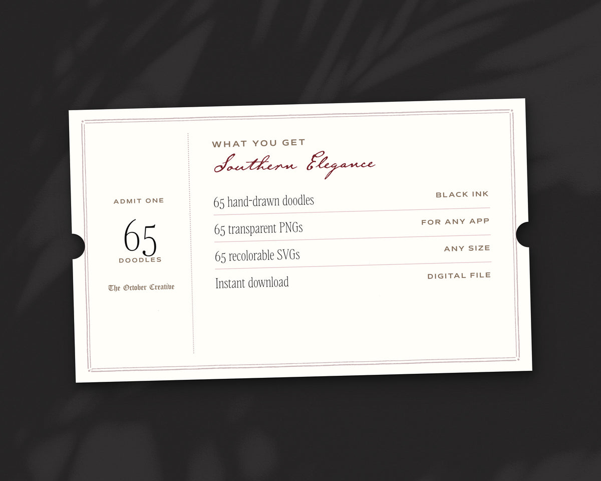 Southern Elegance Doodle Pack, what you get