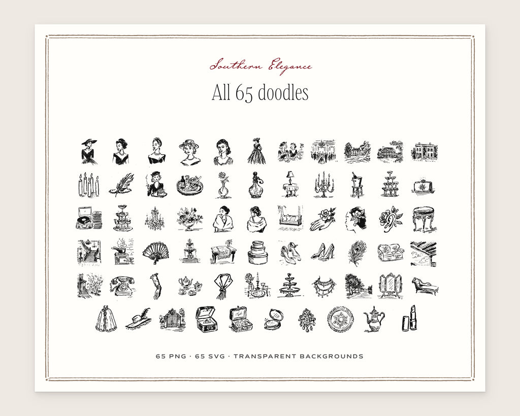 Southern Elegance Doodle Pack, everything in the set