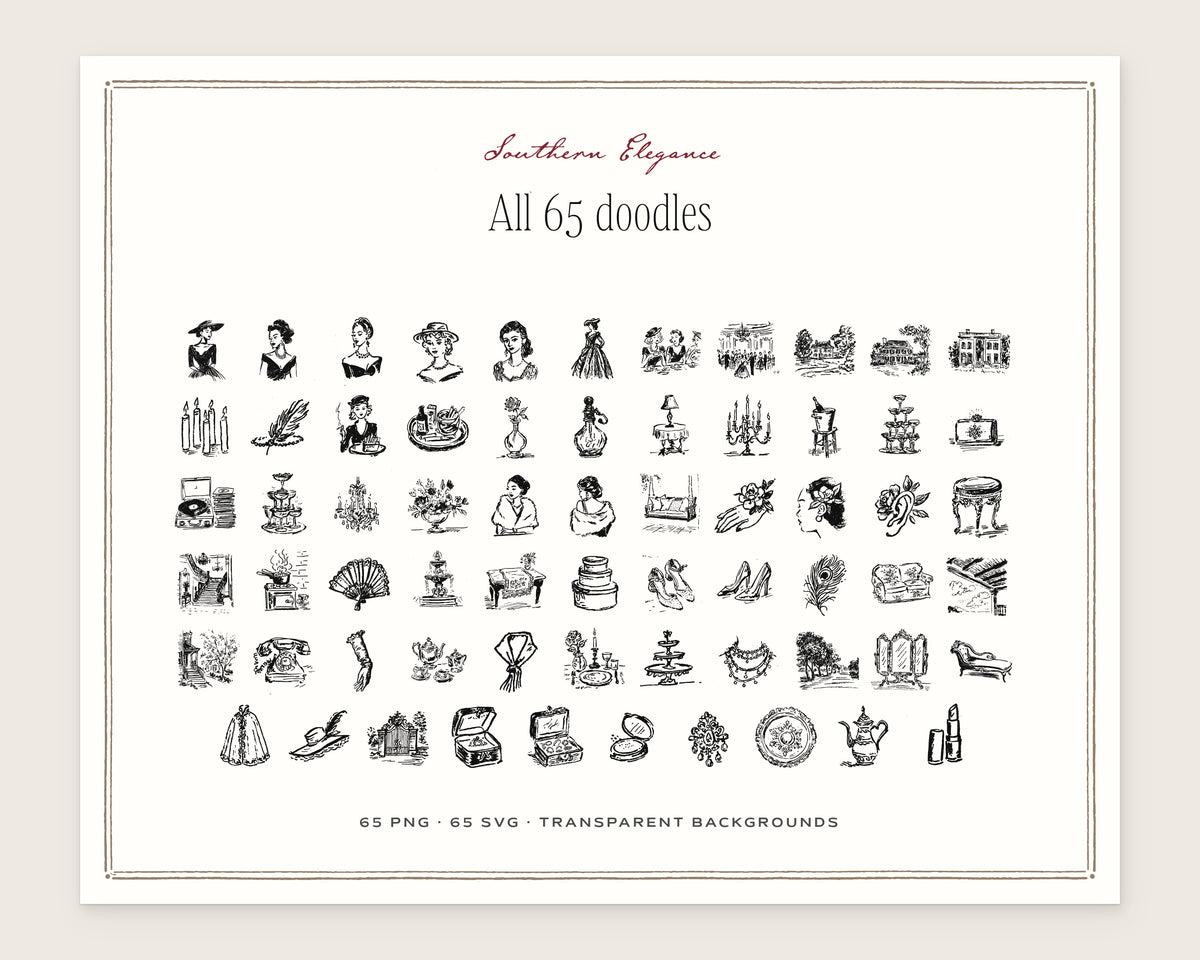 Southern Elegance Doodle Pack, everything in the set