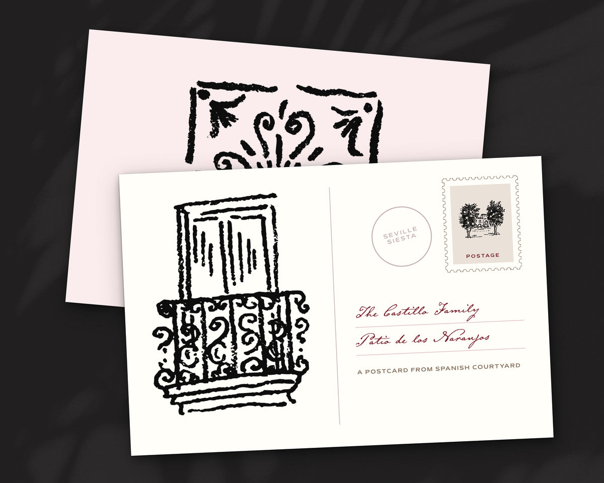 Spanish Courtyard Doodle Pack, postcard