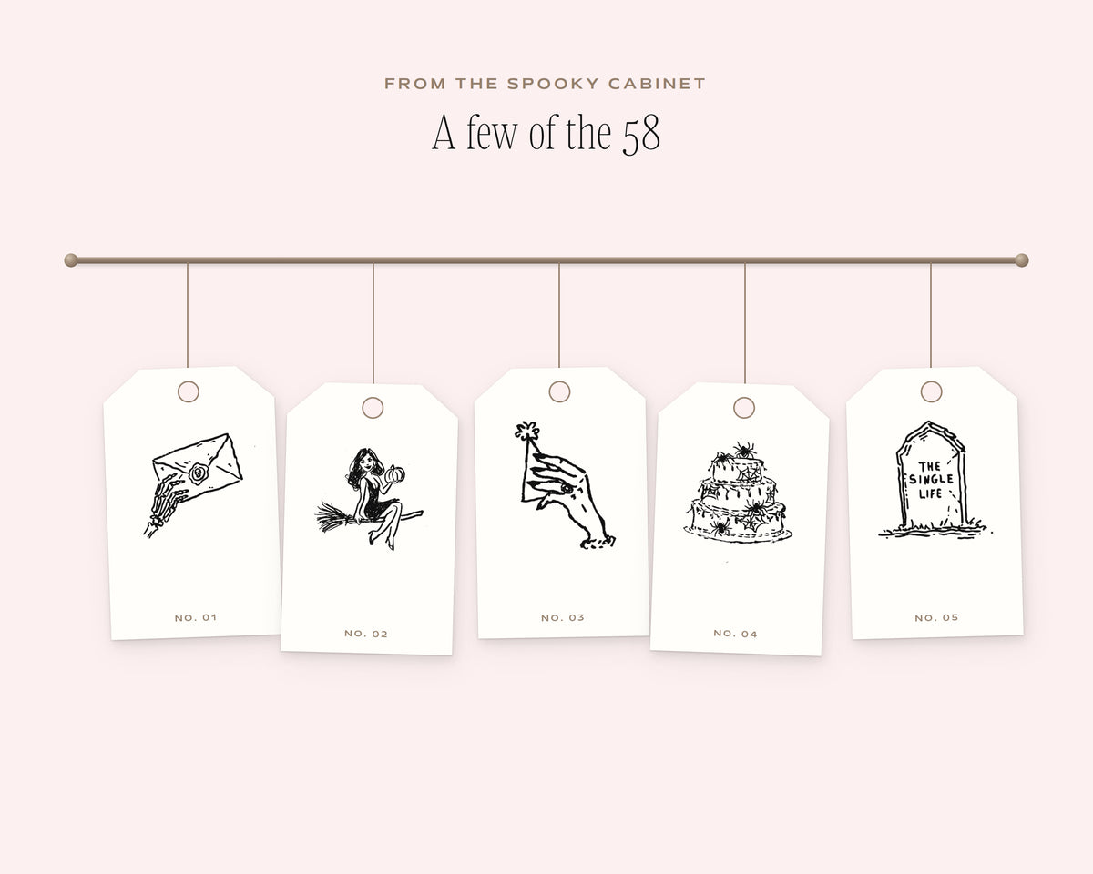 Spooky Bachelorette Doodle Pack, on the rail