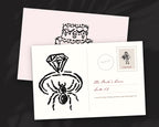 Spooky Bachelorette Doodle Pack, postcard