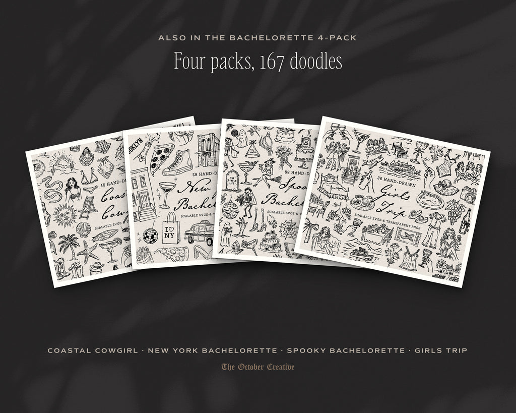 Spooky Bachelorette Doodle Pack, also in the bundle