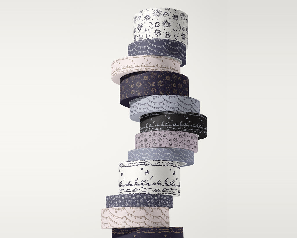 Sun, Moon & Stars Seamless Pattern Bundle, packaging tape