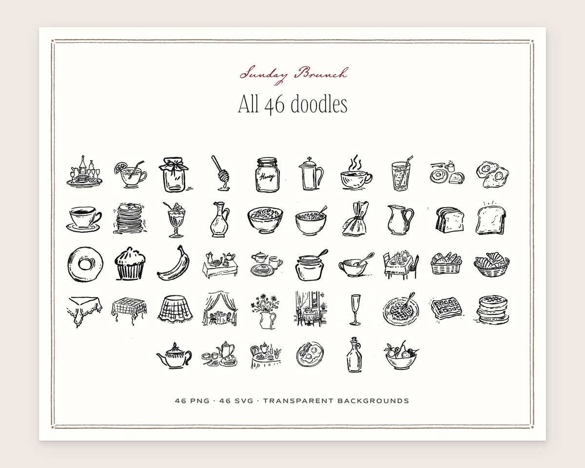 Sunday Brunch Doodle Pack, everything in the set
