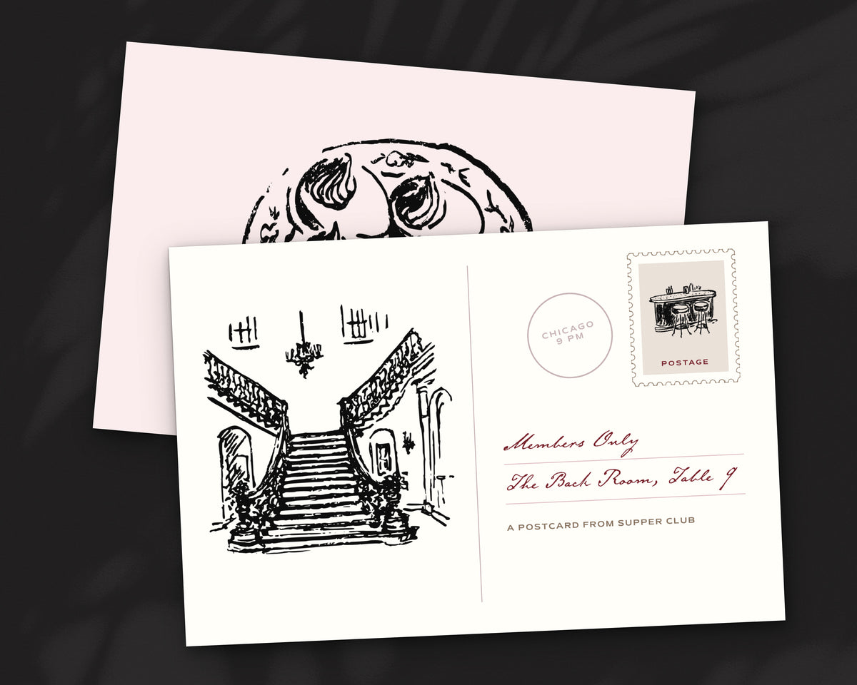Supper Club Doodle Pack, postcard