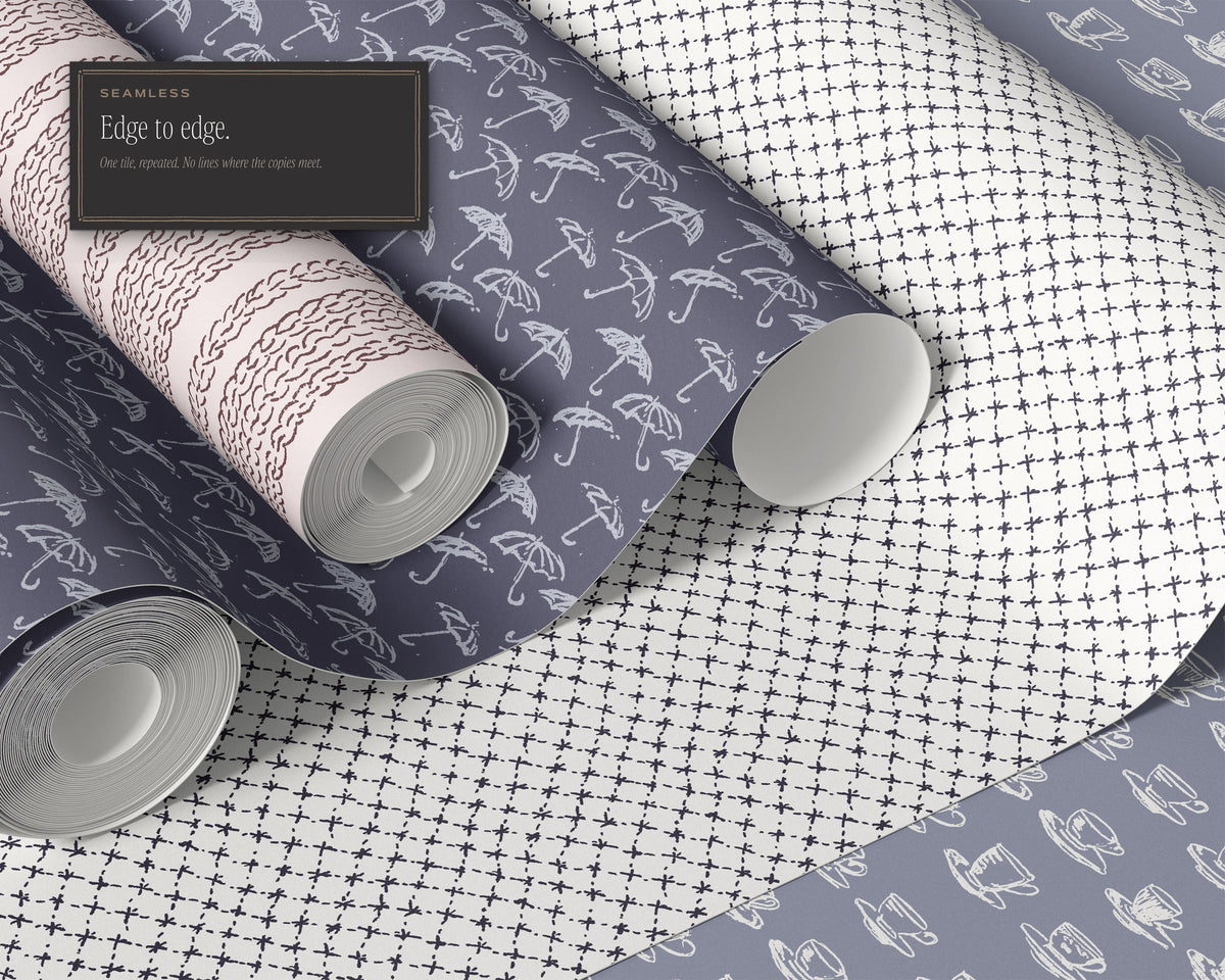 Tea Party & Picnic Seamless Pattern Bundle, edge to edge