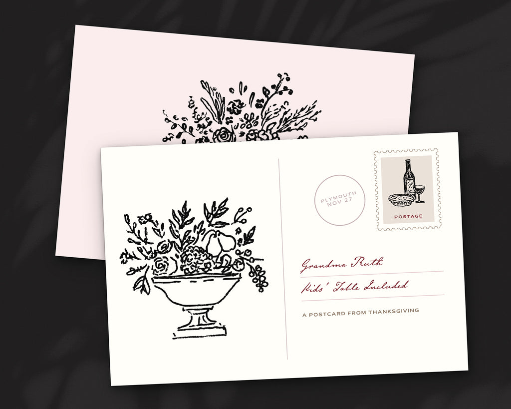 Thanksgiving Doodle Pack, postcard