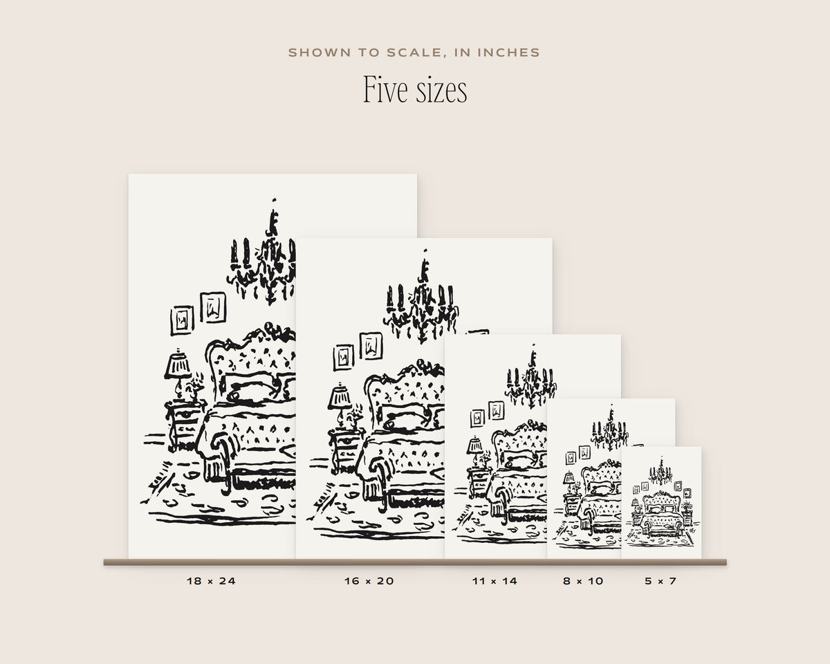 The Bedroom Art Print, five sizes