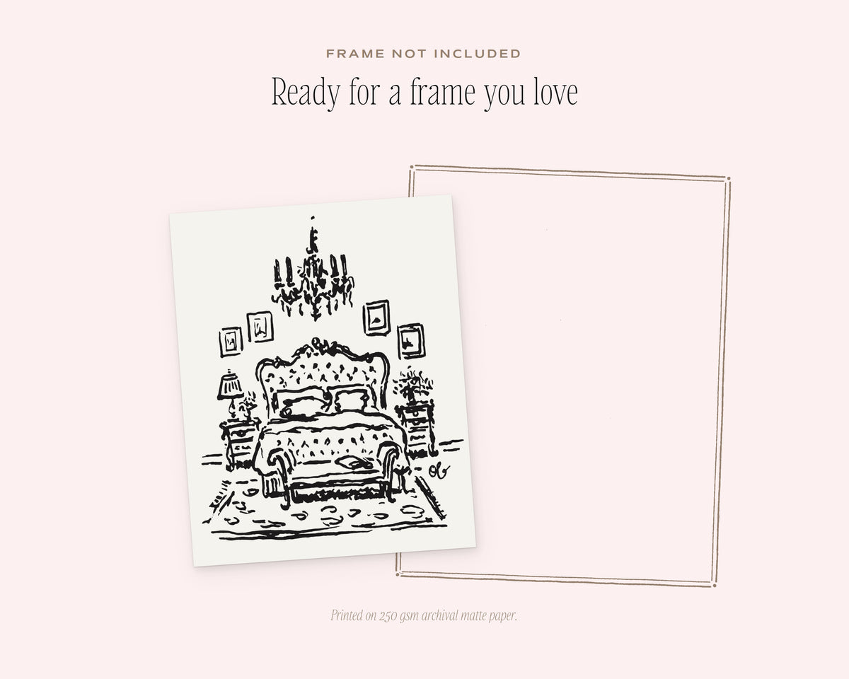 The Bedroom Art Print, ready for a frame