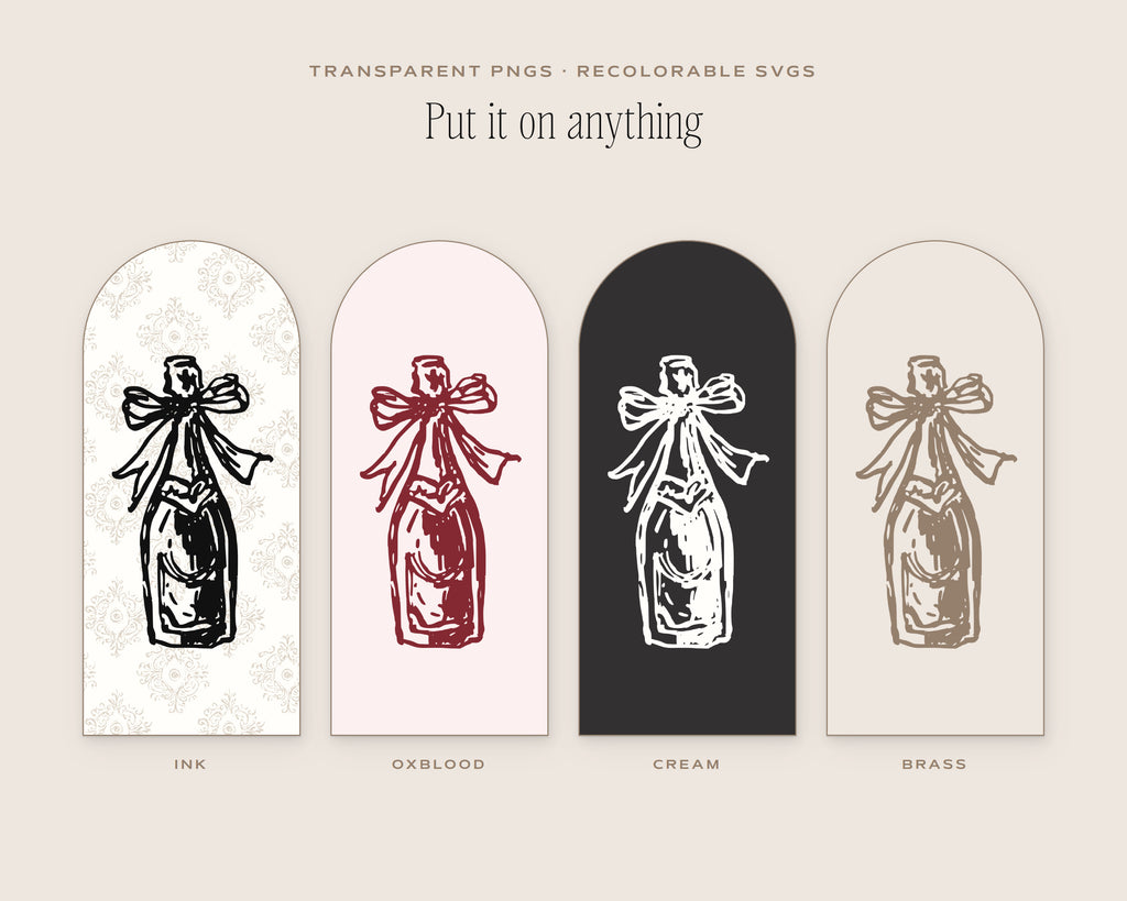 The Champagne Brunch Doodle Pack, put it on anything